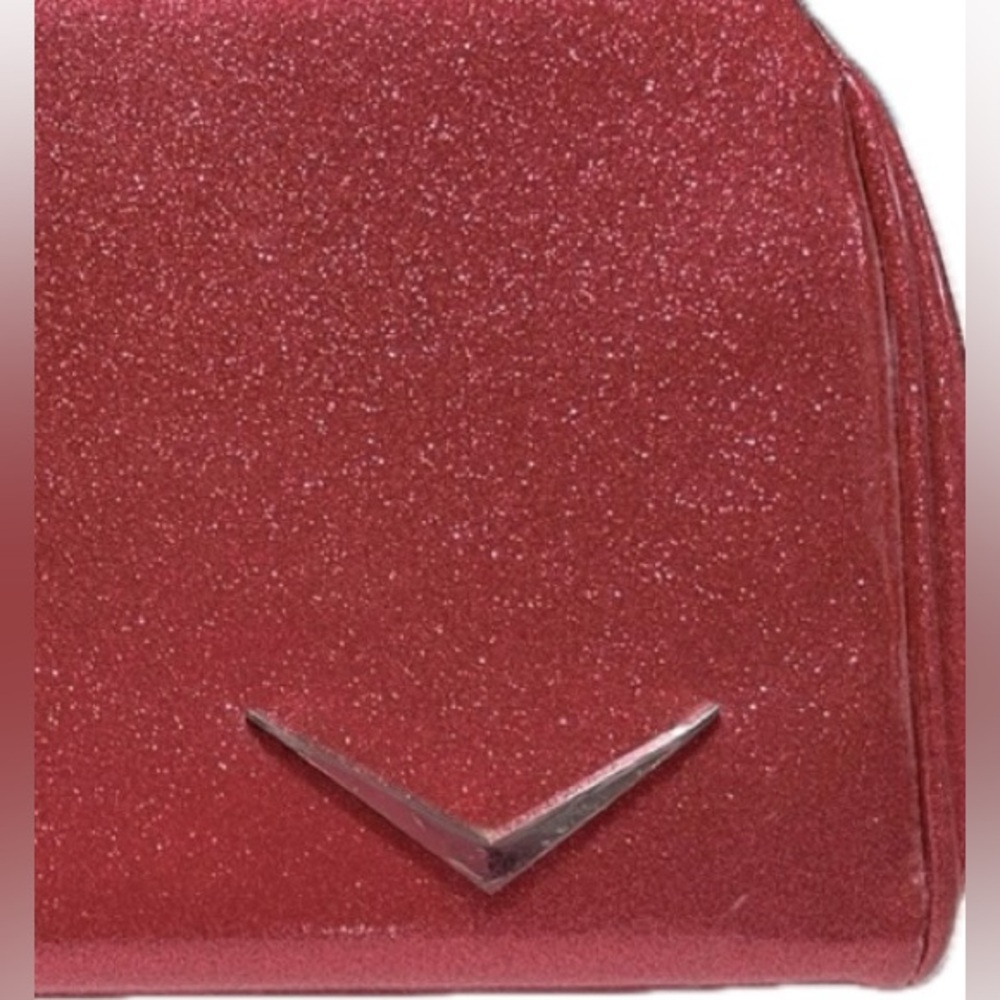Lux De Ville Vintage Sparkle Pink Retro Cadillac Logo Women's Kiss Lock Purse - Picture 9 of 9